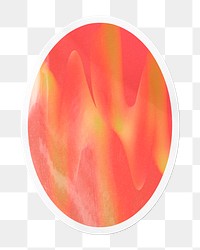 PNG fluid red texture sticker, oval shape collage element, transparent background