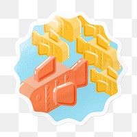 PNG goldfish sticker, explosion shape collage element, transparent background