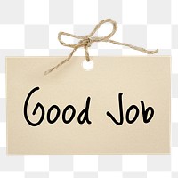 Good job png word, torn paper digital sticker in transparent background