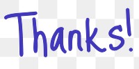 Thanks! word png, simple typography digital sticker in transparent background