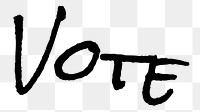 Vote word png, simple typography digital sticker in transparent background