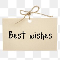 Best wishes png word, torn paper digital sticker in transparent background