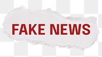 Fake news png word, white paper digital sticker in transparent background