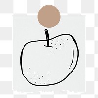 Apple png sticker doodle, stationery paper, transparent background