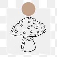 Mushroom png sticker doodle, stationery paper, transparent background