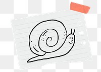 Cute snail png sticker, stationery paper doodle, transparent background