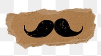 Hipster png sticker doodle, torn paper, transparent background