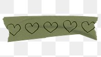 Heart png washi tape, doodle, transparent background