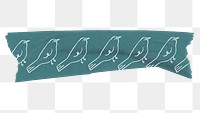 Bird png washi tape, doodle, transparent background