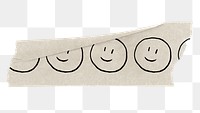 Emoji png washi tape, doodle, transparent background