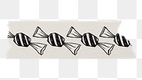 Candy png washi tape, doodle, transparent background