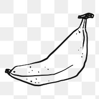 Banana png doodle, drawing illustration, transparent background