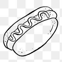 Hamburger png doodle, drawing illustration, transparent background