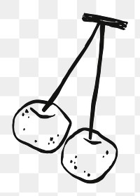 Cherry png doodle, drawing illustration, transparent background