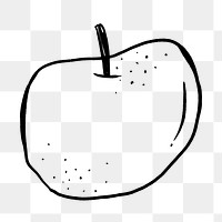 Apple png doodle, drawing illustration, transparent background