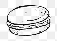 Macaron png doodle, drawing illustration, transparent background