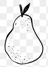 Pear png doodle, drawing illustration, transparent background