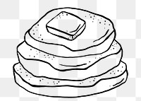 Pancake png doodle, drawing illustration, transparent background