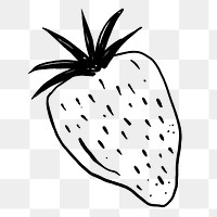 Strawberry png doodle, drawing illustration, transparent background