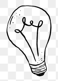Cute light bulb png doodle, illustration, transparent background
