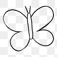 Cute butterfly png doodle, illustration, transparent background