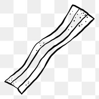 Bacon png doodle, drawing illustration, transparent background