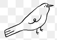 Cute bird png doodle, illustration, transparent background