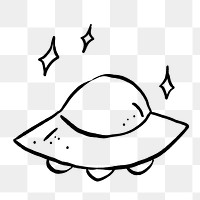 UFO png doodle, cute illustration, transparent background