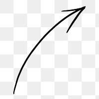 Up arrow png doodle, cute illustration, transparent background