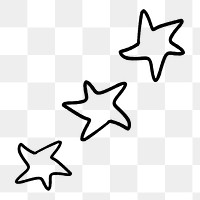 Star png doodle, cute illustration, transparent background