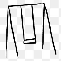 Swing png doodle, cute illustration, transparent background