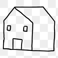 House png doodle, cute illustration, transparent background