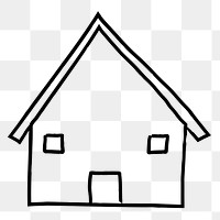 Home png doodle, cute illustration, transparent background