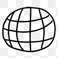 Globe png doodle, cute illustration, transparent background