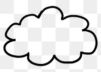 Cloud png doodle, cute illustration, transparent background