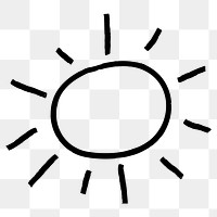 Sunshine png doodle, cute illustration, transparent background