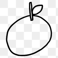 Orange png doodle, drawing illustration, transparent background