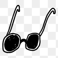 Cute sunglasses png doodle, illustration, transparent background