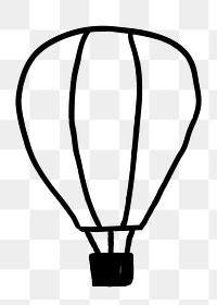 Hot air balloon png doodle, cute illustration, transparent background