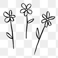 Flower png doodle, cute illustration, transparent background