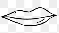 Lips png doodle, cute illustration, transparent background