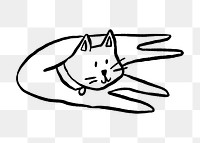 Cute cat png doodle, illustration, transparent background