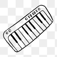 Cute piano png doodle, illustration, transparent background