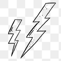 Lightning png doodle, cute illustration, transparent background