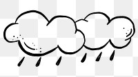 Rain cloud png doodle, cute illustration, transparent background