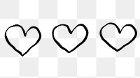 Heart png doodle, cute illustration, transparent background