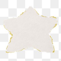 Star ripped paper png collage element cut out on transparent background 