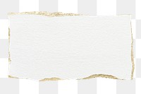 Torn paper png cut out, white rectangular collage element on transparent background