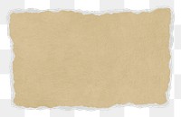 Kraft torn paper png cut out rectangular digital note collage element on transparent background