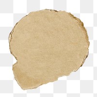 Brown ripped paper png shape, kraft paper collage element on transparent background